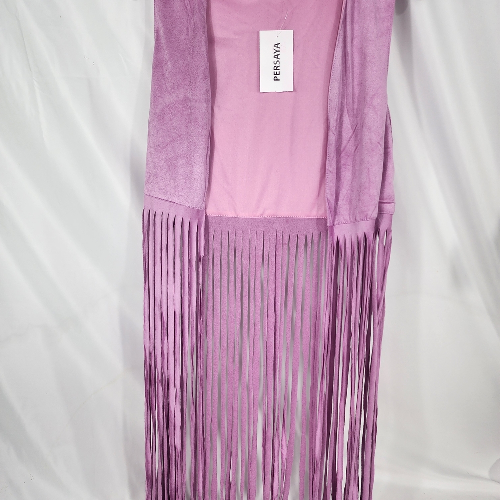 Persaya Mauve Fringe Vest
